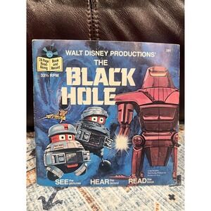 VTG Disney's The Black Hole Read Along Book W 33 1/3RPM Record Outer Space WORKS